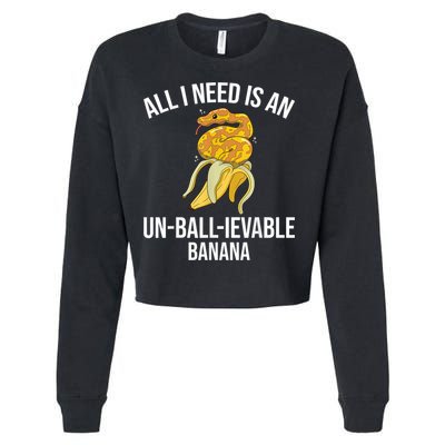 Snake Banana Ball Python Cropped Pullover Crew