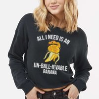 Snake Banana Ball Python Cropped Pullover Crew