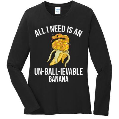Snake Banana Ball Python Ladies Long Sleeve Shirt