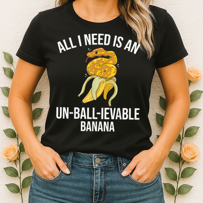 Snake Banana Ball Python Womens T-Shirt