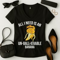Snake Banana Ball Python Women's V-Neck T-Shirt