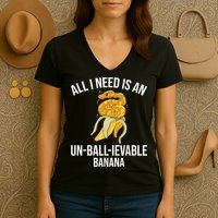 Snake Banana Ball Python Women's V-Neck T-Shirt