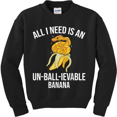 Snake Banana Ball Python Kids Sweatshirt