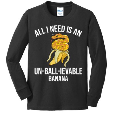 Snake Banana Ball Python Kids Long Sleeve Shirt