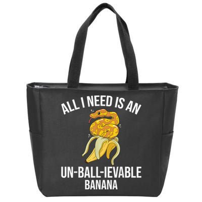 Snake Banana Ball Python Zip Tote Bag