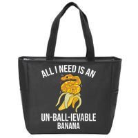 Snake Banana Ball Python Zip Tote Bag