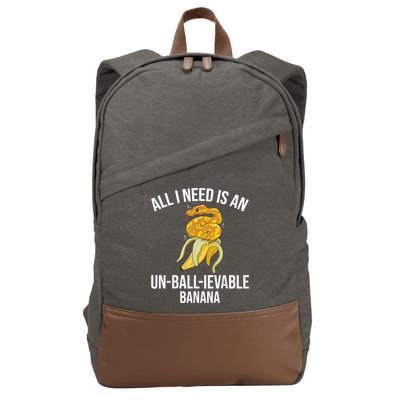 Snake Banana Ball Python Cotton Canvas Backpack
