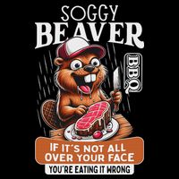 Soggy Beaver Barbecue Bbq Dirty Funny Humor Beaver Lover Drawstring Bag