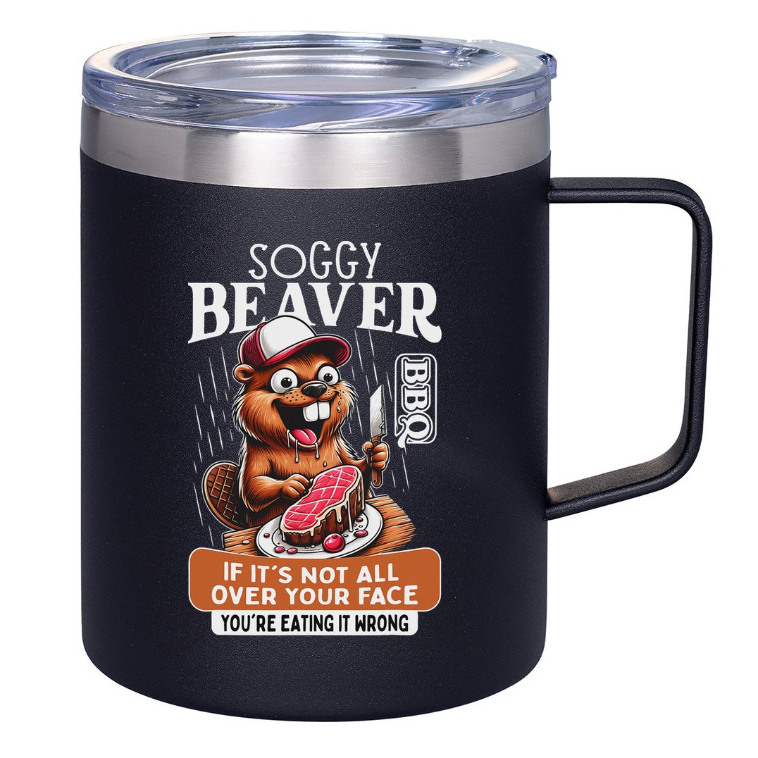 Soggy Beaver Barbecue Bbq Dirty Funny Humor Beaver Lover 12oz Stainless Steel Coffee Mug