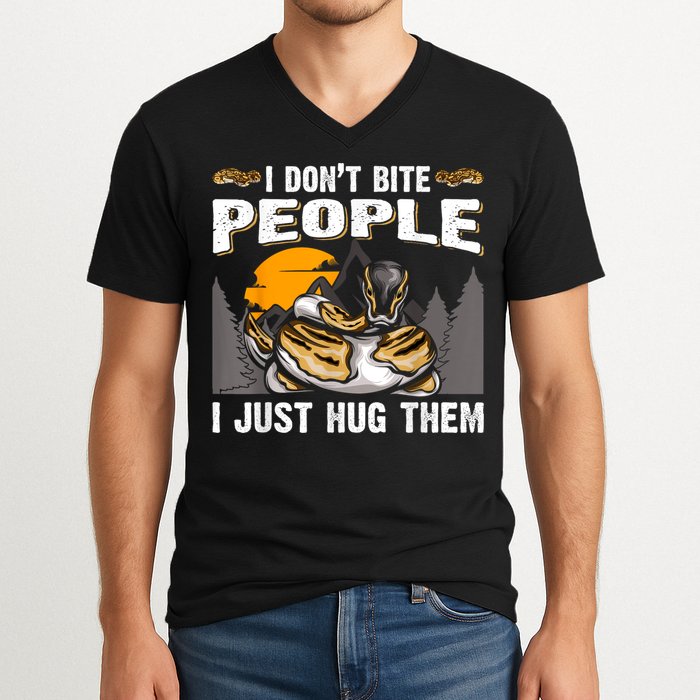 Snake Banana Ball Python V-Neck T-Shirt