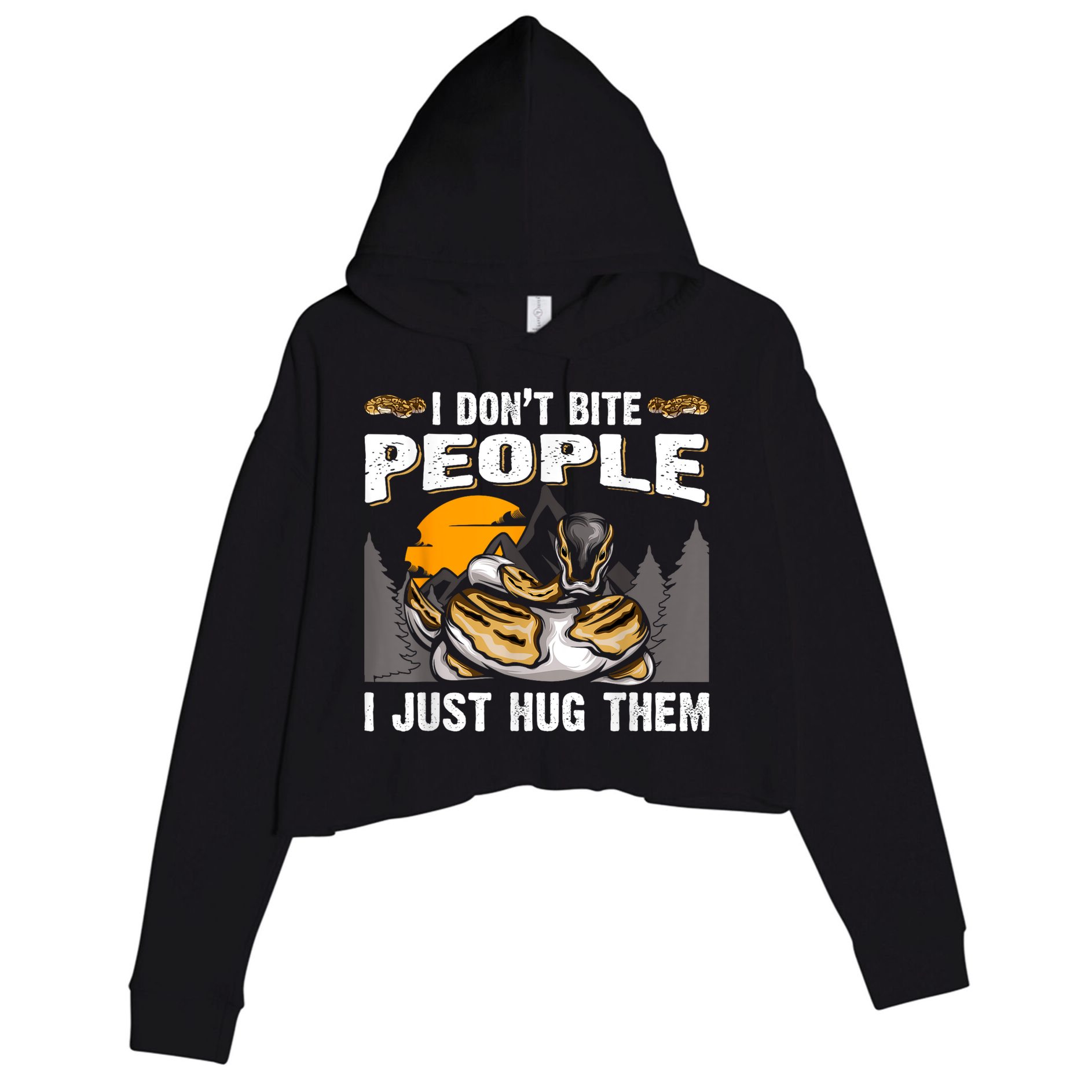 Snake Banana Ball Python Crop Fleece Hoodie