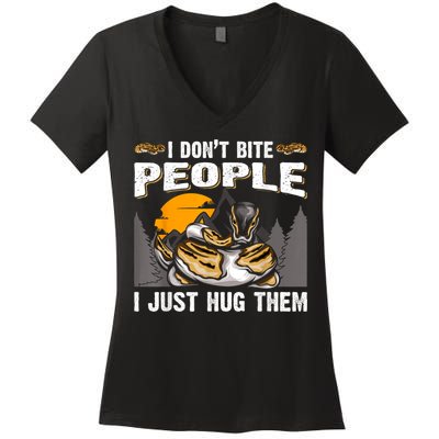 Snake Banana Ball Python Women's V-Neck T-Shirt
