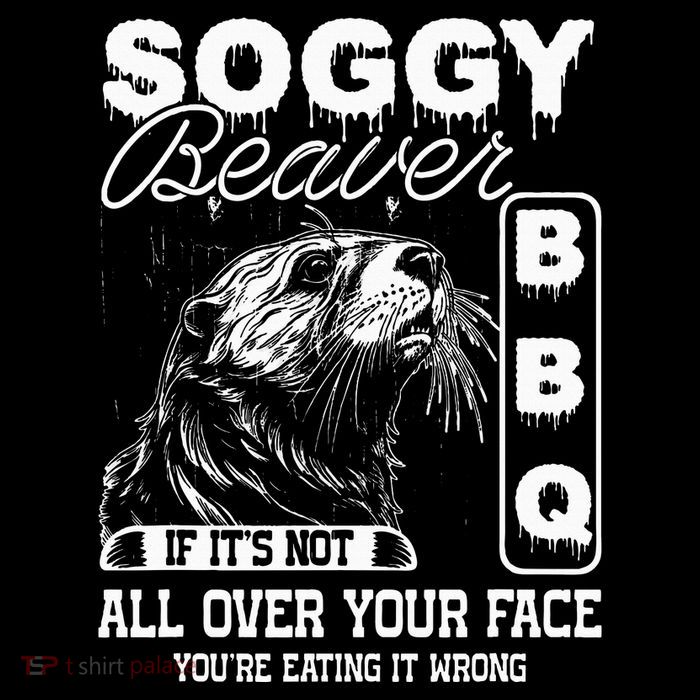 Soggy Beaver Bbq ItS Not All Over Your Face Eating It Wrong Stripe Pom Pom Beanie