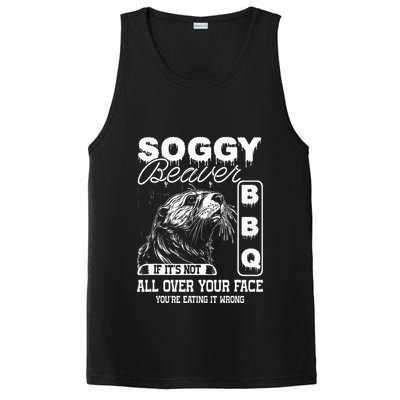 Soggy Beaver Bbq ItS Not All Over Your Face Eating It Wrong PosiCharge Competitor Tank