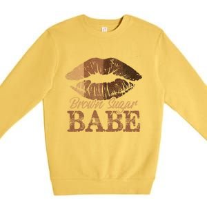 Sugar Babe Brown Proud Black Melanin Lips Gift Premium Crewneck Sweatshirt