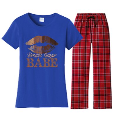 Sugar Babe Brown Proud Black Melanin Lips Gift Women's Flannel Pajama Set