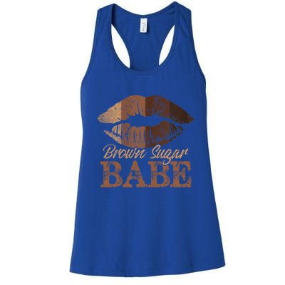 Sugar Babe Brown Proud Black Melanin Lips Gift Women's Racerback Tank