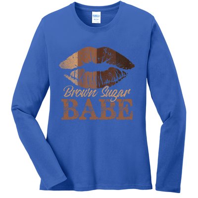 Sugar Babe Brown Proud Black Melanin Lips Gift Ladies Long Sleeve Shirt