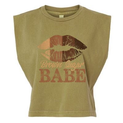 Sugar Babe Brown Proud Black Melanin Lips Gift Garment-Dyed Women's Muscle Tee