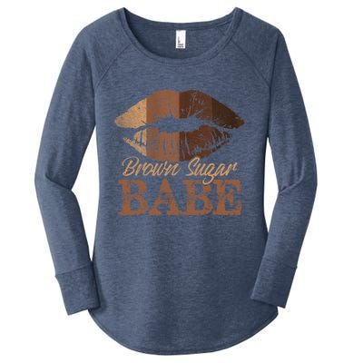 Sugar Babe Brown Proud Black Melanin Lips Gift Women's Perfect Tri Tunic Long Sleeve Shirt