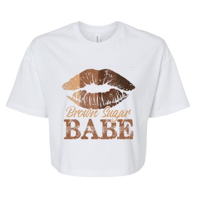 Sugar Babe Brown Proud Black Melanin Lips Gift Bella+Canvas Jersey Crop Tee