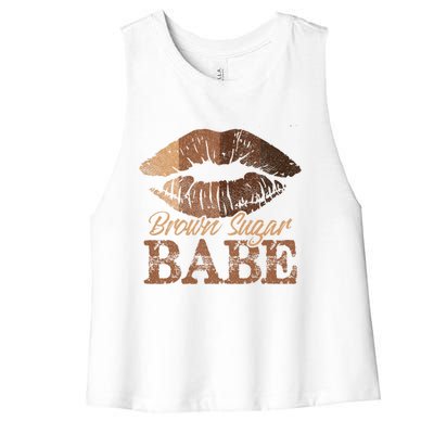 Sugar Babe Brown Proud Black Melanin Lips Gift Women's Racerback Cropped Tank