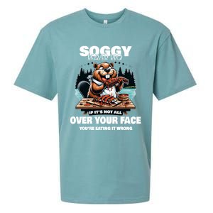 Soggy Beaver Bbq If ItS Not All Over Your Face Beaver Gift Sueded Cloud Jersey T-Shirt