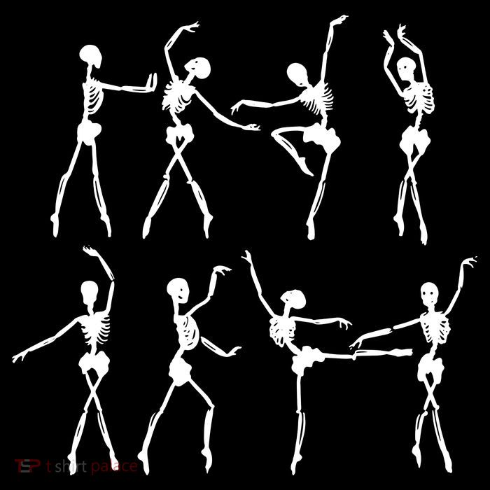 Skeleton Ballerinas Ballet Dance Cute Halloween Costume Girl Kids T-Shirt