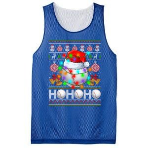 Santa Baseball Ball Xmas Tree Lights Ugly Christmas Gift Mesh Reversible Basketball Jersey Tank