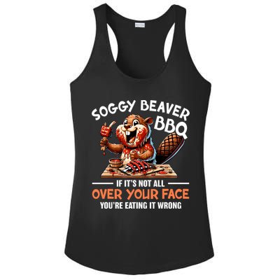 Soggy Beaver Bbq If It's Not All Over Your Face Cute Gift Ladies PosiCharge Competitor Racerback Tank