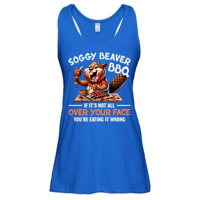 Soggy Beaver Bbq If It's Not All Over Your Face Cute Gift Ladies Essential Flowy Tank
