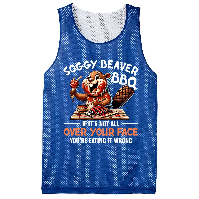 Soggy Beaver Bbq If It's Not All Over Your Face Cute Gift Mesh Reversible Basketball Jersey Tank