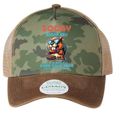 Soggy Beaver BBQ If It's Not All Over Your Face Beaver Legacy Tie Dye Trucker Hat