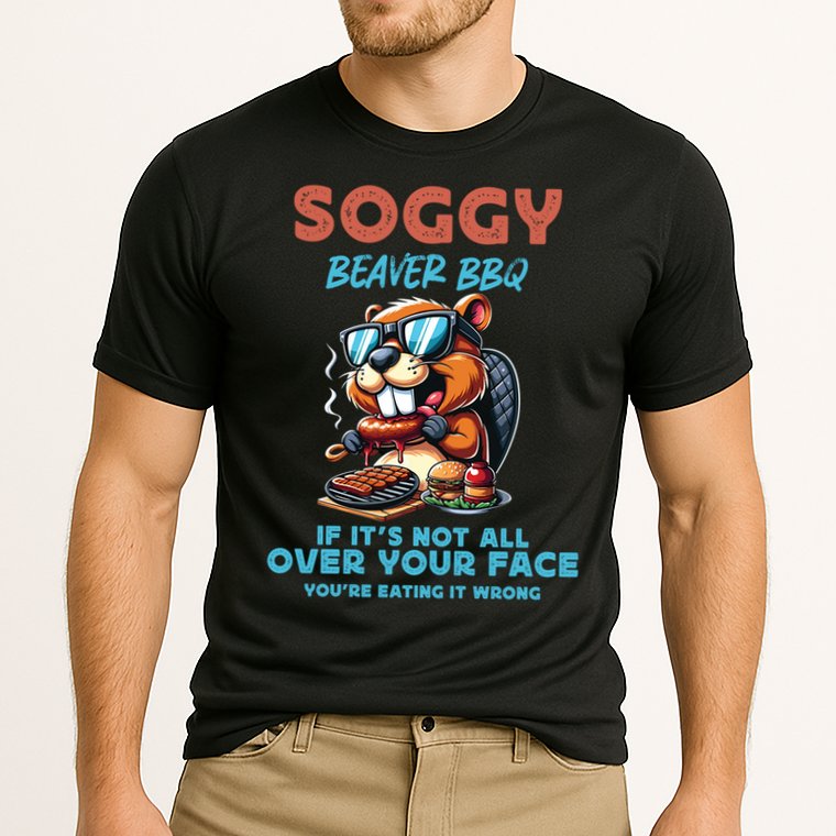 Soggy Beaver BBQ If It's Not All Over Your Face Beaver Performance Shirt