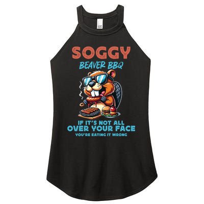 Soggy Beaver BBQ If It's Not All Over Your Face Beaver Women's Perfect Tri Rocker Tank