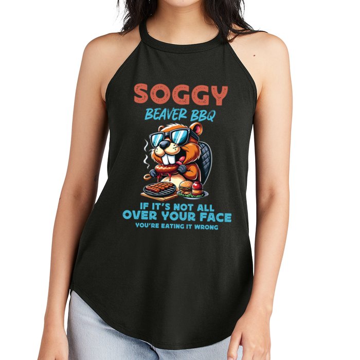 Soggy Beaver BBQ If It's Not All Over Your Face Beaver Women's Perfect Tri Rocker Tank