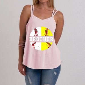 Softball Baseball Brother Of Baseball Softball Player Cool Gift Women's Strappy Tank