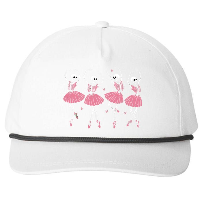 Skeleton Ballerinas Ballet Dance Cute Girl Halloween Costume Snapback Five-Panel Rope Hat