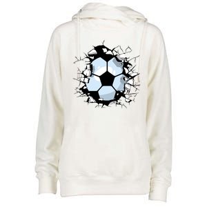 Soccer Ball Breakthrough Womens Funnel Neck Pullover Hood