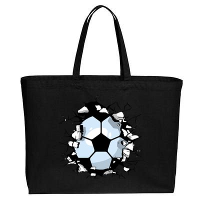 Soccer Ball Breakthrough Cotton Canvas Jumbo Tote