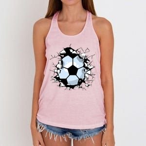 Soccer Ball Breakthrough Women's Knotted Racerback Tank