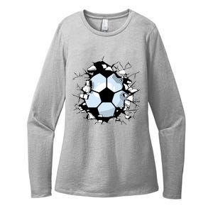 Soccer Ball Breakthrough Womens CVC Long Sleeve Shirt