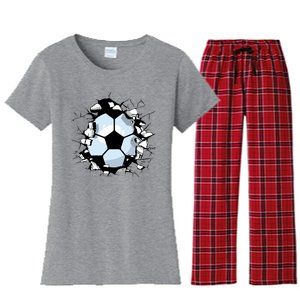 Soccer Ball Breakthrough Women's Flannel Pajama Set