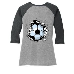 Soccer Ball Breakthrough Women's Tri-Blend 3/4-Sleeve Raglan Shirt