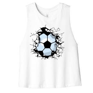 Soccer Ball Breakthrough Women's Racerback Cropped Tank