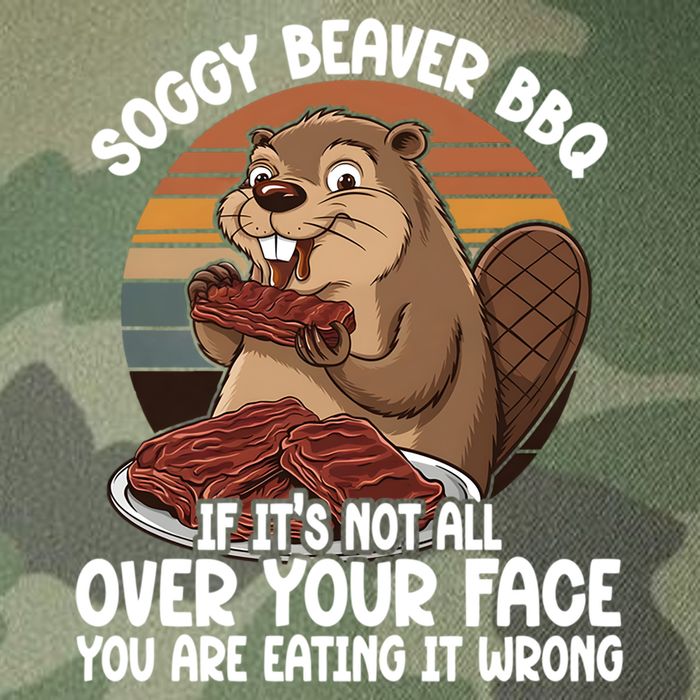 Soggy Beaver BBQ If It's Not All Over Your Face Beaver Legacy Tie Dye Trucker Hat