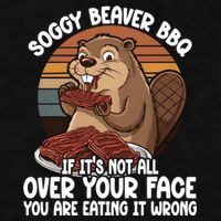 Soggy Beaver BBQ If It's Not All Over Your Face Beaver Ladies PosiCharge Tri-Blend Wicking Tank