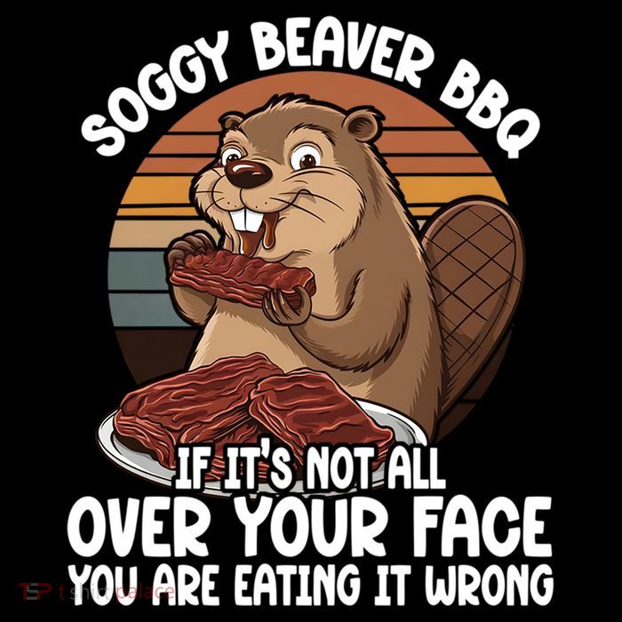 Soggy Beaver BBQ If It's Not All Over Your Face Beaver Flexfit Unipanel Trucker Cap