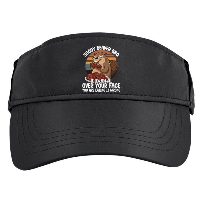 Soggy Beaver BBQ If It's Not All Over Your Face Beaver Adult Drive Performance Visor
