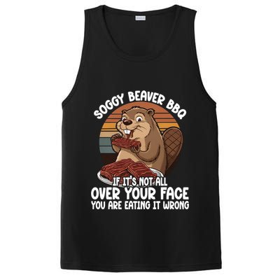 Soggy Beaver BBQ If It's Not All Over Your Face Beaver PosiCharge Competitor Tank